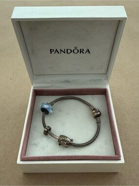 Pandora Silver Charm Bracelet with 3 Charms
